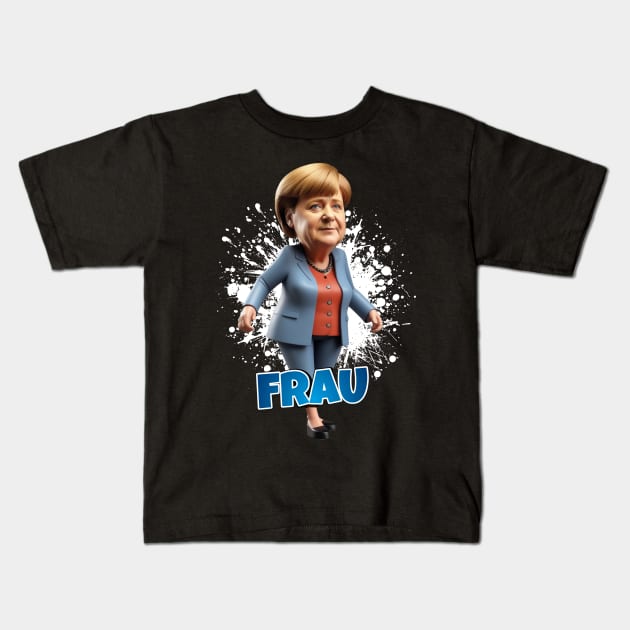 Frau Angela Merkel Kids T-Shirt by k9-tee